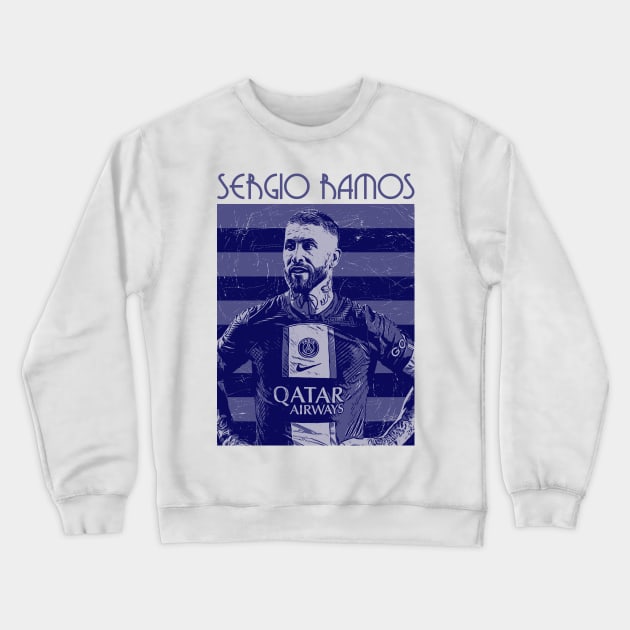 Sergio ramos - Soccer player, paris saint germain Crewneck Sweatshirt by Aloenalone